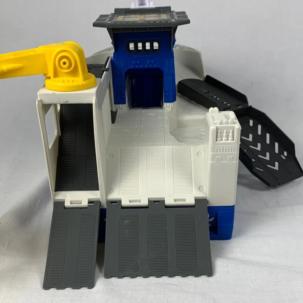 Toy Rescue Ship Vehicle - White, Blue & Yellow Kids Play Boat